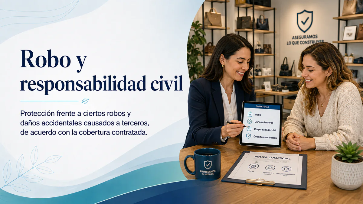 Robo y responsabilidad civil. Protección frente a ciertos robos y daños accidentales causados a terceros, de acuerdo con la cobertura contratada.